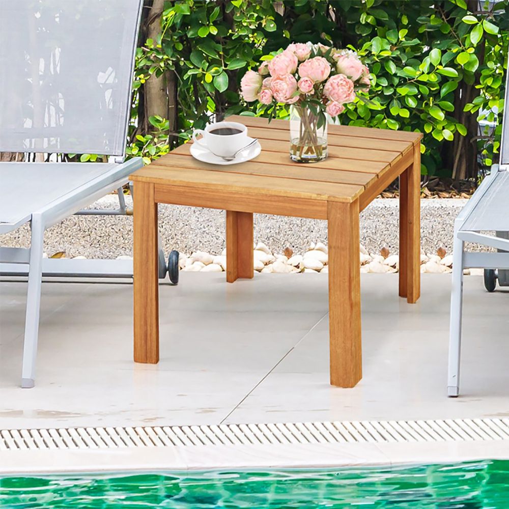 Wooden Square Patio Coffee Bistro Table