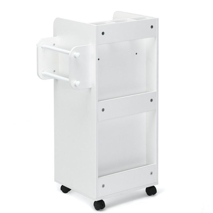 Wooden Utility Rolling Craft Storage Cart with Lockable Casters