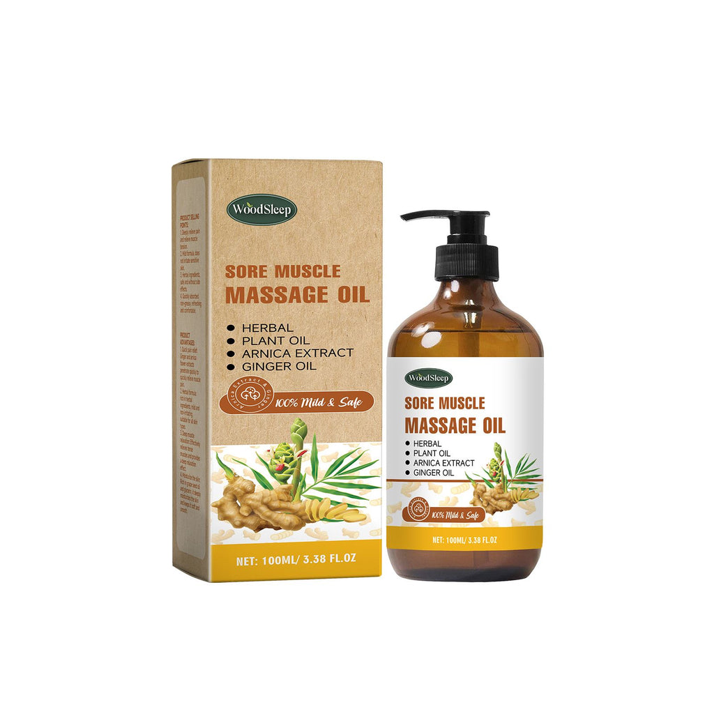 Woodsleep Ginger Muscle Massage Oil, Nourishing Skin Massage Care Essential Oil For Legs, And Joints