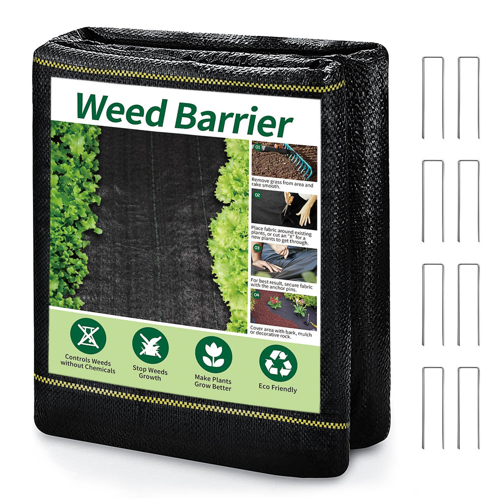 XISHAN 6'X100' Black HDPE 90 Gram Weed Barrier Fabric
