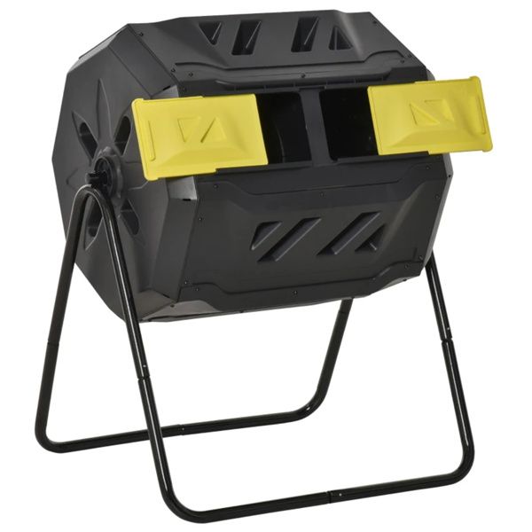 Yellow tumbling outdoor compound fertilizer drum 162L