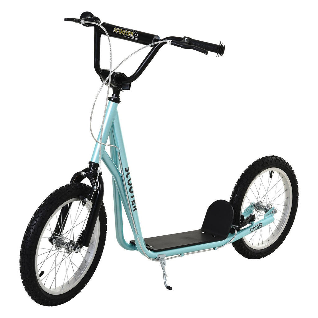 Youth Scooter with Adjustable Handlebar, Kick Scooter with Dual Brakes Inflatable Wheels, Blue, for Kids 5+