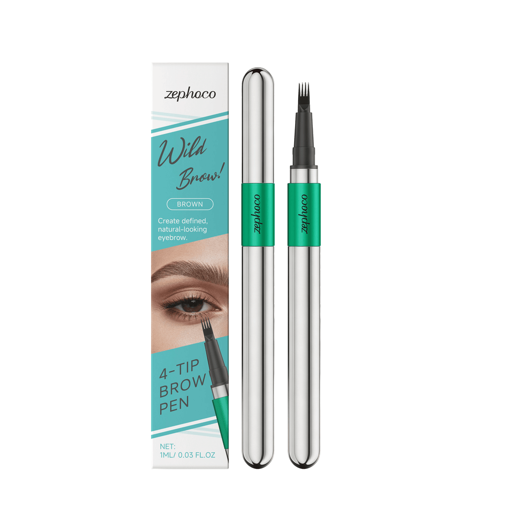 zephoco Brown three-dimensional natural four-prong eyebrow pencil. Daily makeup to fill in the eyebrow shape, natural and smooth with a realistic hair flow.