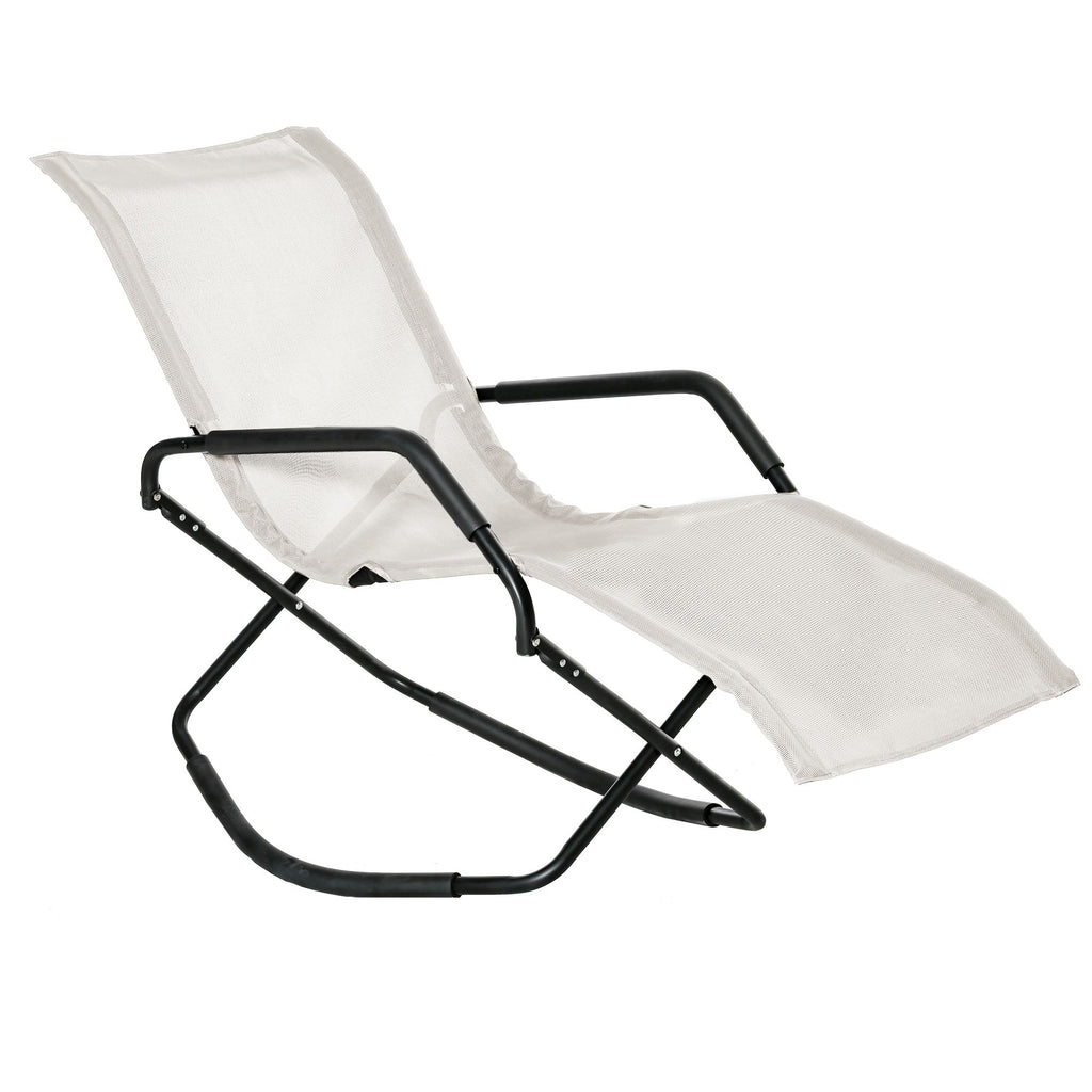 Zero Gravity Rocking Sun Lounger, Cream White, Sunbathing Haven