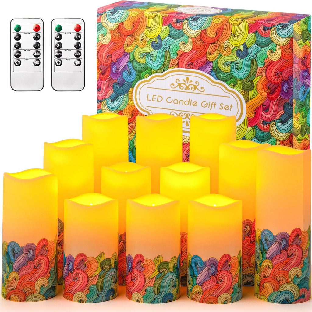 WINORD Battery Operated Candles,12-Pack LED Flameless Candles with Remote-Made of Durable Plastic,Remote-Controlled,Timer Function,Ideal for Indoor Outdoor Use - Winord